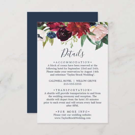 秋の庭 |ブルゴーニュ詳細エンクロージャカード エンクロージャーカード (正面/裏面)