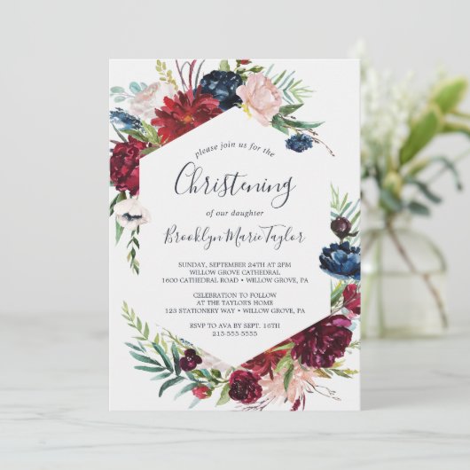 秋の庭 |ブルゴーニュ《キリスト教》洗礼式や命名式 招待状 (スタンド正面)