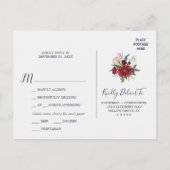 秋の庭 | Burgundyメニュー選択RSVPポストカード インビテーションポストカード (裏面)