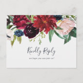 秋の庭 | Burgundyメニュー選択RSVPポストカード インビテーションポストカード (正面)