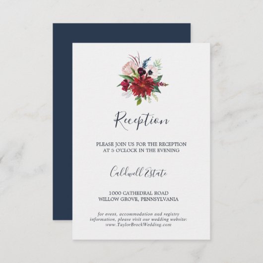 秋の庭 | Burgundy披露宴挿入カード エンクロージャーカード (正面/裏面)