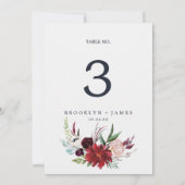 秋の庭 | Burgundy 5x7"テーブル番号 (裏面)