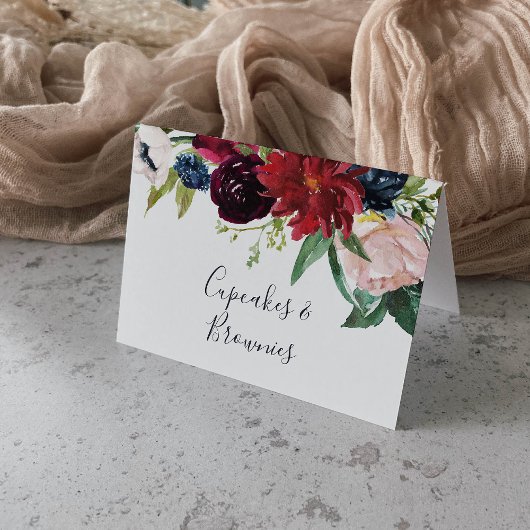 秋の庭 | Burgundy Buffetの食品ラベル テーブルナンバー