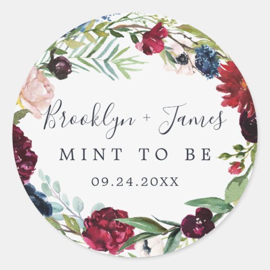 秋の庭 | Burgundy Mint To Bey Sticker ラウンドシール (正面)