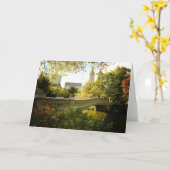 秋の弓橋、セントラル・パーク、ニューヨークシティ カード (黄色い花)