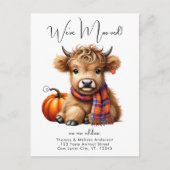 秋の引っ越しましたハイランドカウニューアドレスムービング 案内ポストカード (正面)