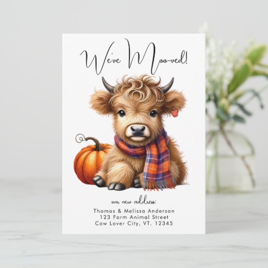 秋の引っ越しましたハイランドカウニューアドレスムービング 案内状 (スタンド正面)