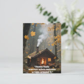 秋の引用文の森の木離れ々の道 ポストカード (スタンド正面)