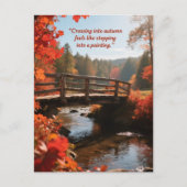 秋の引用文の森の木離れ々の道 ポストカード (正面)