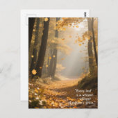 秋の引用文の森の木離れ々の道 ポストカード (正面/裏面)