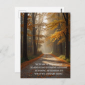 秋の引用文の森の木離れ々の道 ポストカード (正面/裏面)