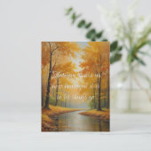 秋の引用文の森の木離れ々の道 ポストカード (スタンド正面)