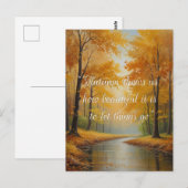 秋の引用文の森の木離れ々の道 ポストカード (正面/裏面)