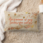 秋の引用文離れ付き ランバークッション (ブランケット)