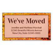 秋の引越し発表新しい住所マグネット マグネット名刺 (正面)