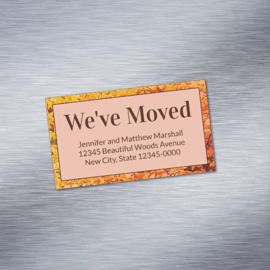 秋の引越し発表新しい住所マグネット マグネット名刺 (インサイチュ)