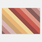 秋の彩りストライプとキューブ ラッピングペーパーシート (正面3)