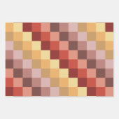 秋の彩りストライプとキューブ ラッピングペーパーシート (正面2)