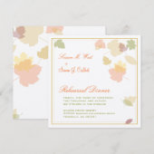 秋の彩り食事会招待状 - 落ち葉 招待状 (正面/裏面)