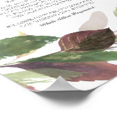 秋の彩り リハーサルディナー テーブルサイン ボタニカルな葉 ポスター (角)