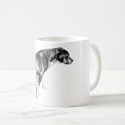 秋の影に佇む忠実な犬 コーヒーマグカップ (正面右)