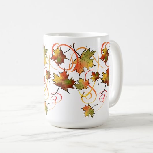 秋の微風のマグの追跡 コーヒーマグカップ (正面右)