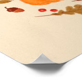 秋の必需品イラストレーション ポスター (角)