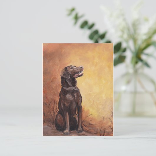 「秋の思い出」ラブラドールレトリエバーアートポストカード ポストカード (スタンド正面)