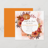 秋の恋と結婚式のオレンジ色のトーンのウェディングエンゲージメント セーブザデート (正面/裏面)