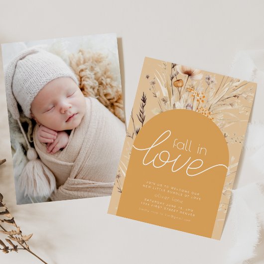 秋の恋に落ちる シップアンドシーク シャワーパーティーの招待状 招待状