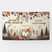 秋の恋に落ちる パンプキンカントリー ラスティック ブライダルシャワー 横断幕 (横)