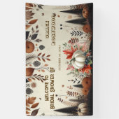 秋の恋に落ちる パンプキンカントリー ラスティック ブライダルシャワー 横断幕 (縦)