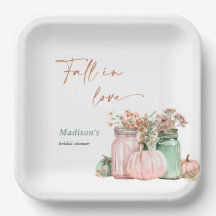 秋の恋に落ちる パンプキン フラワージャー ブライダルシャワー