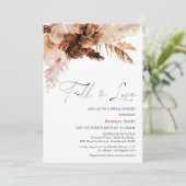 秋の恋に落ちる フローラル ブライダル シャワー 招待状 (スタンド正面)