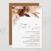 秋の恋に落ちる フローラル ブライダル シャワー 招待状 (正面/裏面)