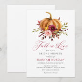 秋の恋に落ちる ブライダルシャワーの招待状 招待状 (正面/裏面)