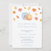 秋の恋に落ちる プレッピーなジンジャージャー ベイビーシャワーパーティー 招待状 (正面)