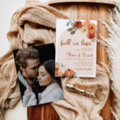 秋の恋に落ちる ボホ フラワーパンプキン オータム ウェディング 招待状