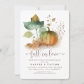 秋の恋に落ちる　ルーラルなパンプキンエンゲージメントパーティー 招待状 (正面)
