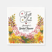 秋の恋のスクリプト ブライダルシャワー スタンダードカクテルナプキン (正面)