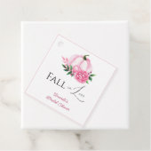 秋の恋のピンクのカボチャのクラシカルな結婚前お披露目パーティー フェイバータグ (インサイチュ)