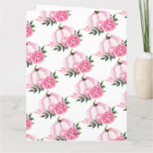 秋の恋のピンクのカボチャのクラシック ブライダルシャワー サンキューカード (裏面)