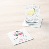 秋の恋のピンクのカボチャのラスティックな花嫁のシャワー スクエアペーパーコースター (インサイチュ)