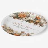 秋の恋のブライズシャワー ペーパープレート (アングル)
