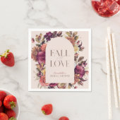 秋の恋のリース アーチ ピンク ブライダル シャワー スタンダードカクテルナプキン (インサイチュ)