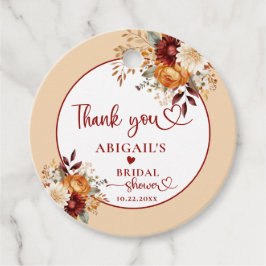 秋の恋の花のアーチ ブライダルシャワー フェイバータグ