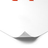 秋の恋の赤い木にハートが落ちる ポスター (角)