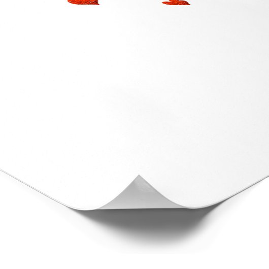 秋の恋の赤い木にハートが落ちる ポスター (角)