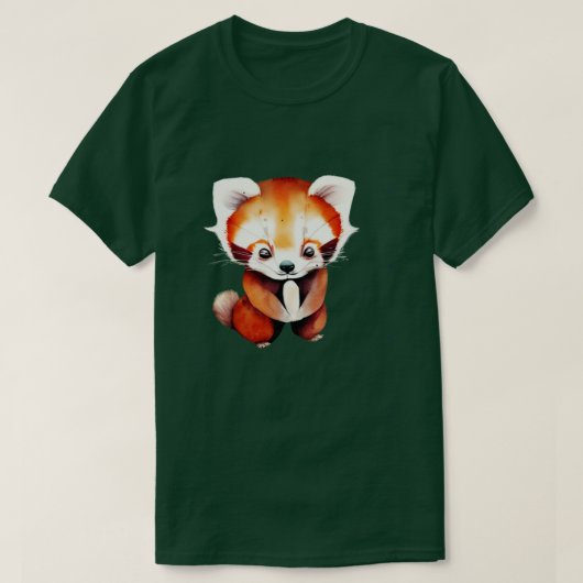 秋の恋の赤パンダ Tシャツ (デザイン正面)