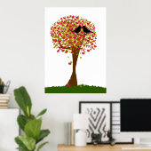 秋の恋の鳥 ポスター (ホームオフィス)